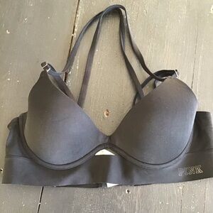 PINK Victoria's Secret Dark Gray Bra Medium Push-Up